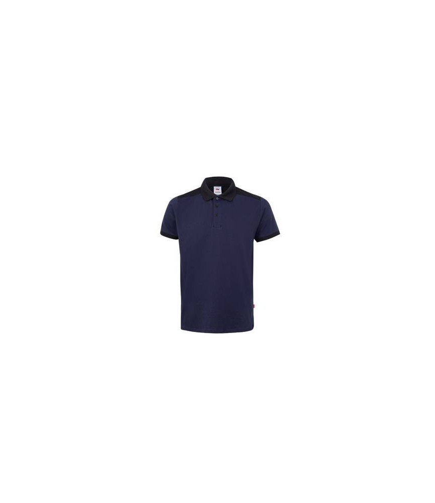 POLO STRETCH BICOLOR MANGA CORTA AZUL NAVY/NEGRO T.M