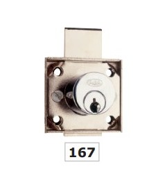 CERRADURA CAJON REF.167 CROMADO LARGO 23mm LL/IGUALES | Herrajes HE