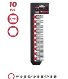 JUEGO 10 UD VASO HEXAGONAL 1/2 (9-19)