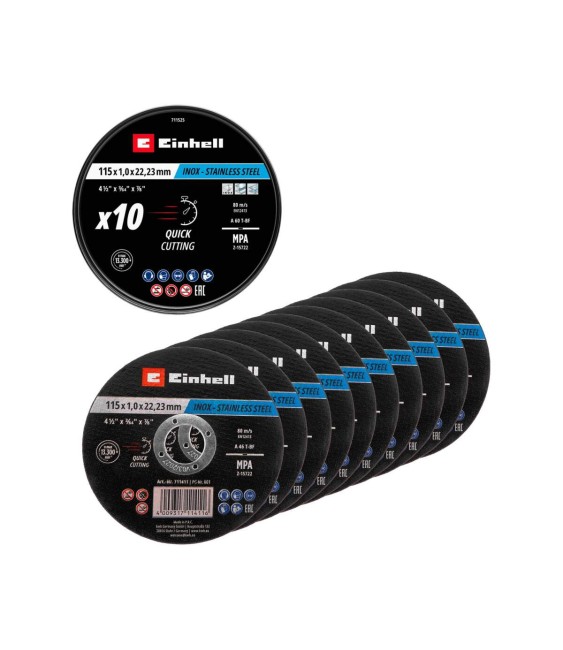 EINHELL LATA 10 DISCOS 115X1mm INOX METAL