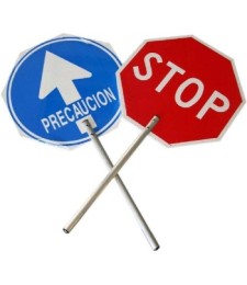 PALETA JAR STOP-PRECAUCION MANGO ALUMINIO