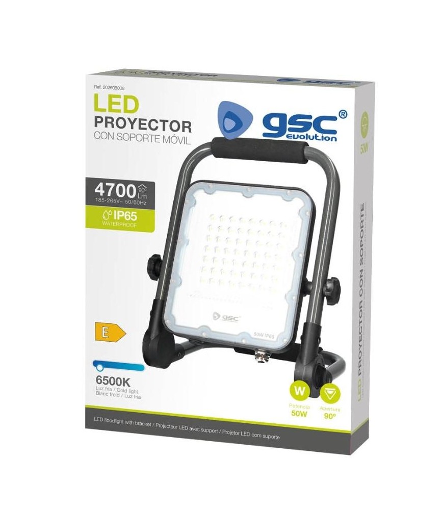 FOCO LED EXTERIOR GSC C/SPORTE MOVIL 50W 6500K | Herrajes HE