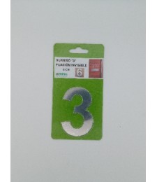 NUMERO  8CM SIN TALADRO INOX 3 | Herrajes HE