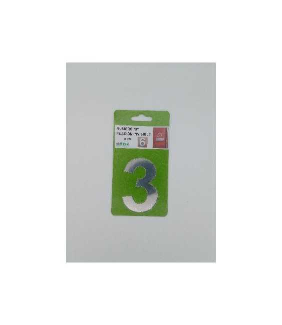 NUMERO  8CM SIN TALADRO INOX 3 | Herrajes HE