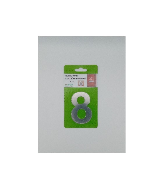 NUMERO  8CM SIN TALADRO INOX 8 | Herrajes HE