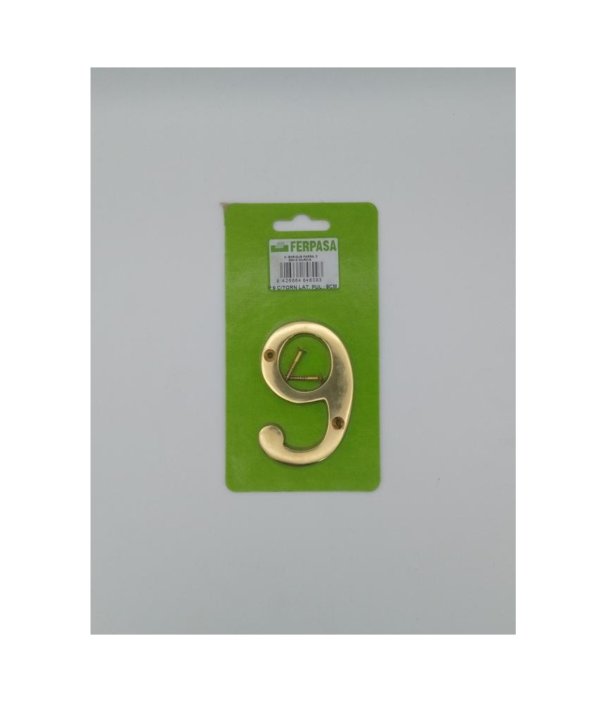 NUMERO LATON NÂº9 8CM | Herrajes HE