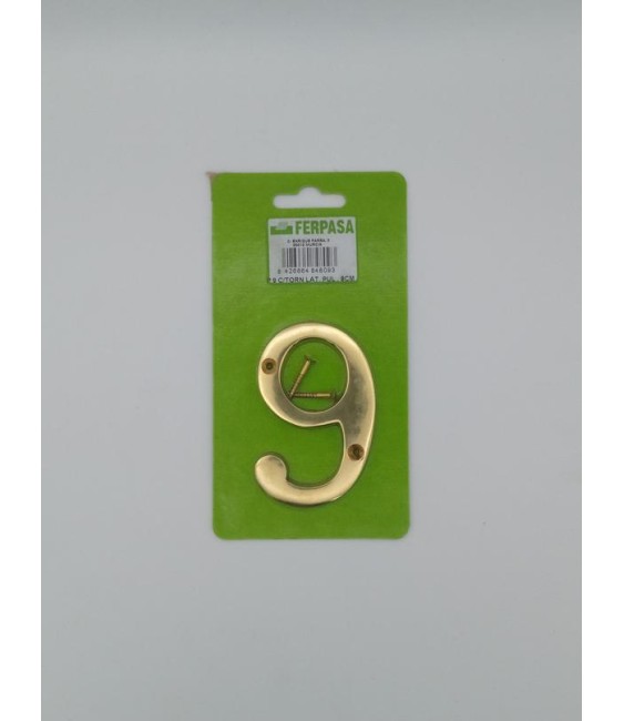 NUMERO LATON NÂº9 8CM | Herrajes HE