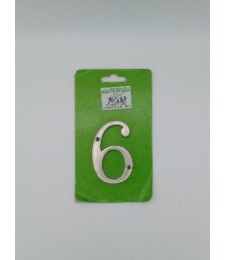 NUMERO NIQUEL MATE Nº6 8 CMS