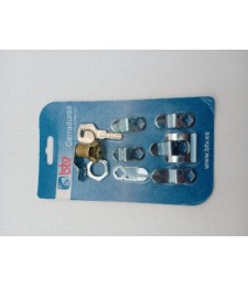 CERRADURA METALICA BUZON DORADA RF-60004 KIT-2 | Herrajes HE