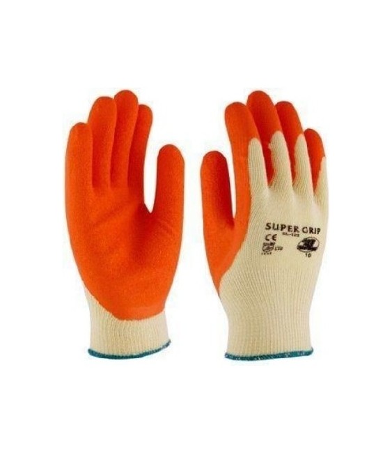 GUANTES SUPER GRIP NARANJA T.9