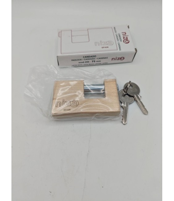 CANDADO NIZA PETACA 200-75 LATON REF-21313 | Herrajes HE