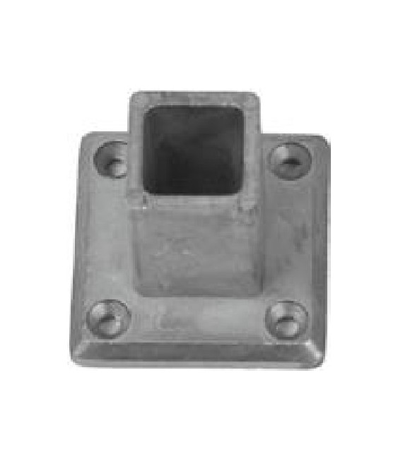 BASE ALUMINIO 40X40 NEGRO | Herrajes HE