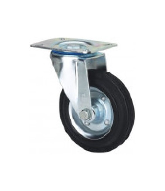 RUEDA 2-0225 GIRAT GOMA NEGRO | Herrajes HE