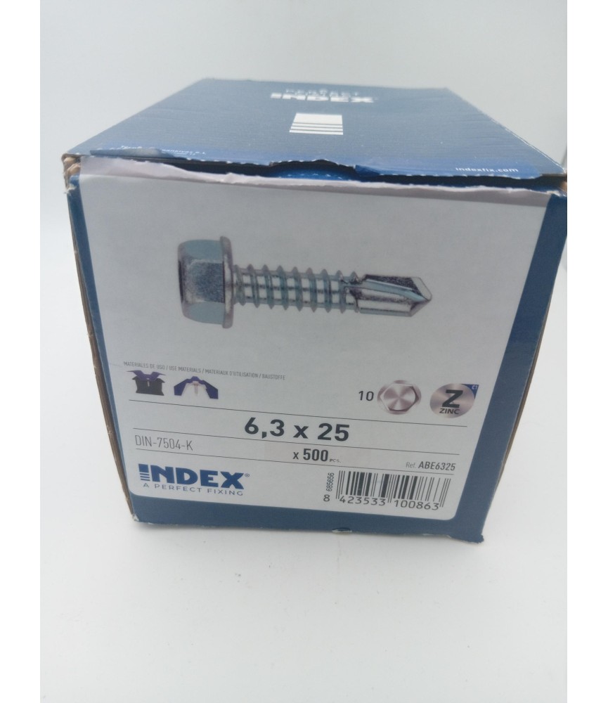 TORNILLO P/BROCA CAB. HEX. DIN 7504K 6.3 X 25 SIN ARANDELA | Herrajes HE