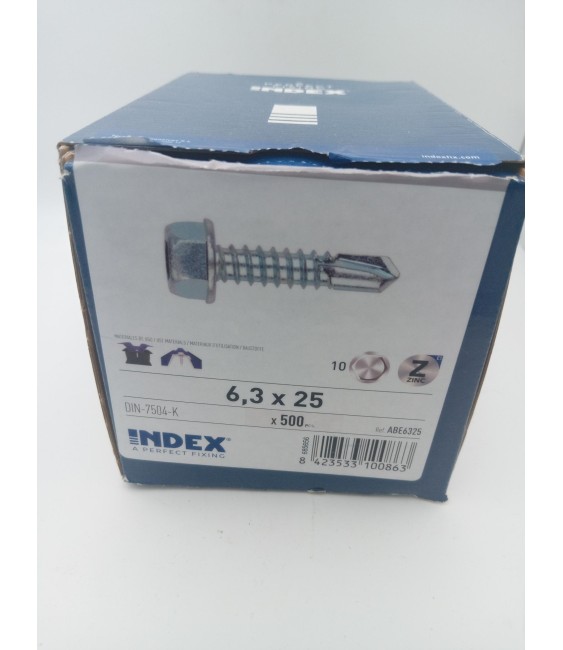 TORNILLO P/BROCA CAB. HEX. DIN 7504K 6.3 X 25 SIN ARANDELA | Herrajes HE