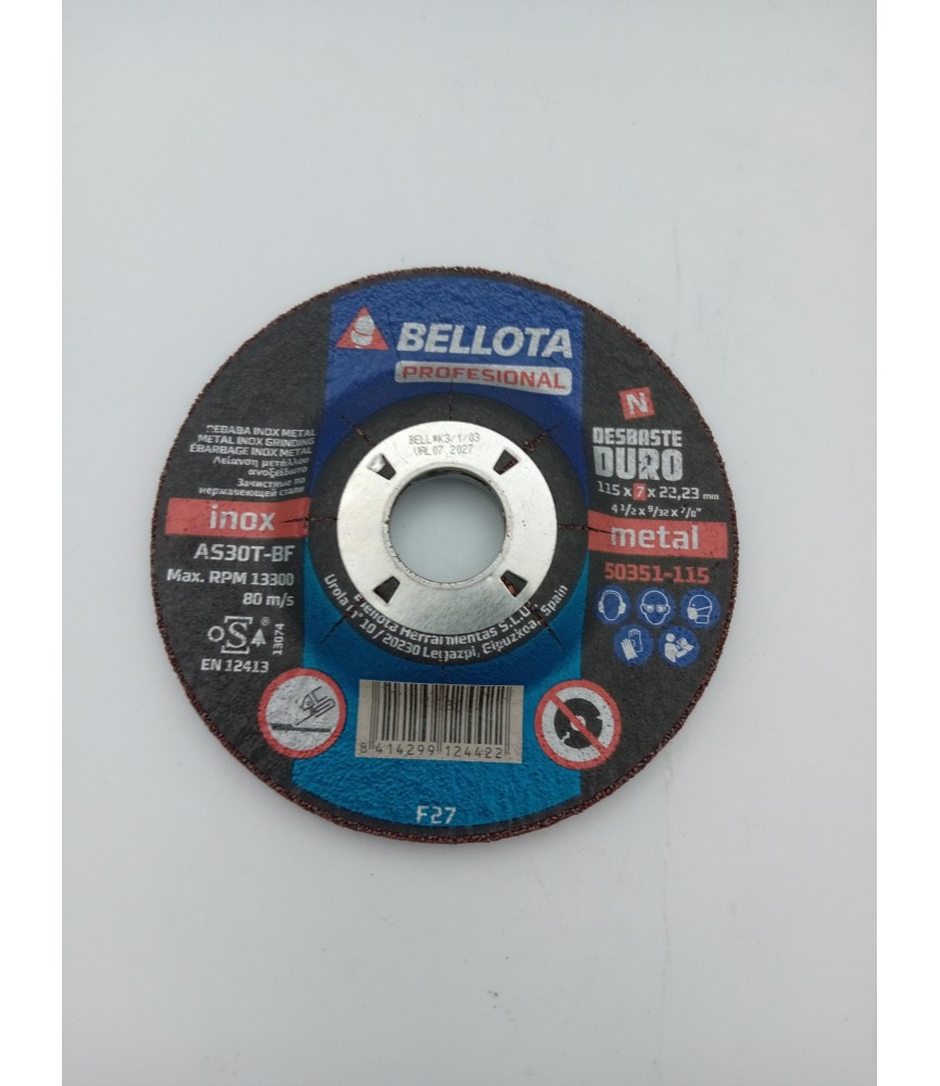 DISCO DESBASTE E 115-7 A30 PSF STEEL | Herrajes HE