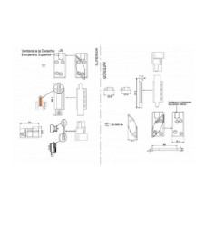 KIT SIMPLE HOJA 40X20 CREMONA STANDAR RF-2015 | Herrajes HE