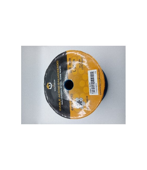 CABLE ACERO GALVANIZADO 6 ROLLO 25 METROS | Herrajes HE