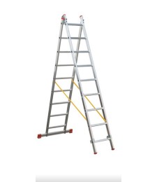 ESCALERA 3 TRAMOS ALUMINIO 9 PELDAÑOS