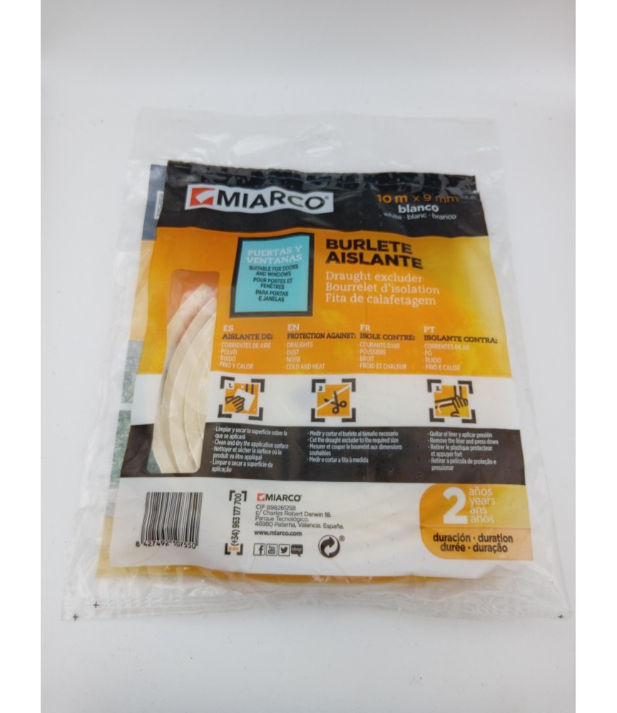 BURLETE ESPUMA 10X9 REF-107B9 | Herrajes HE