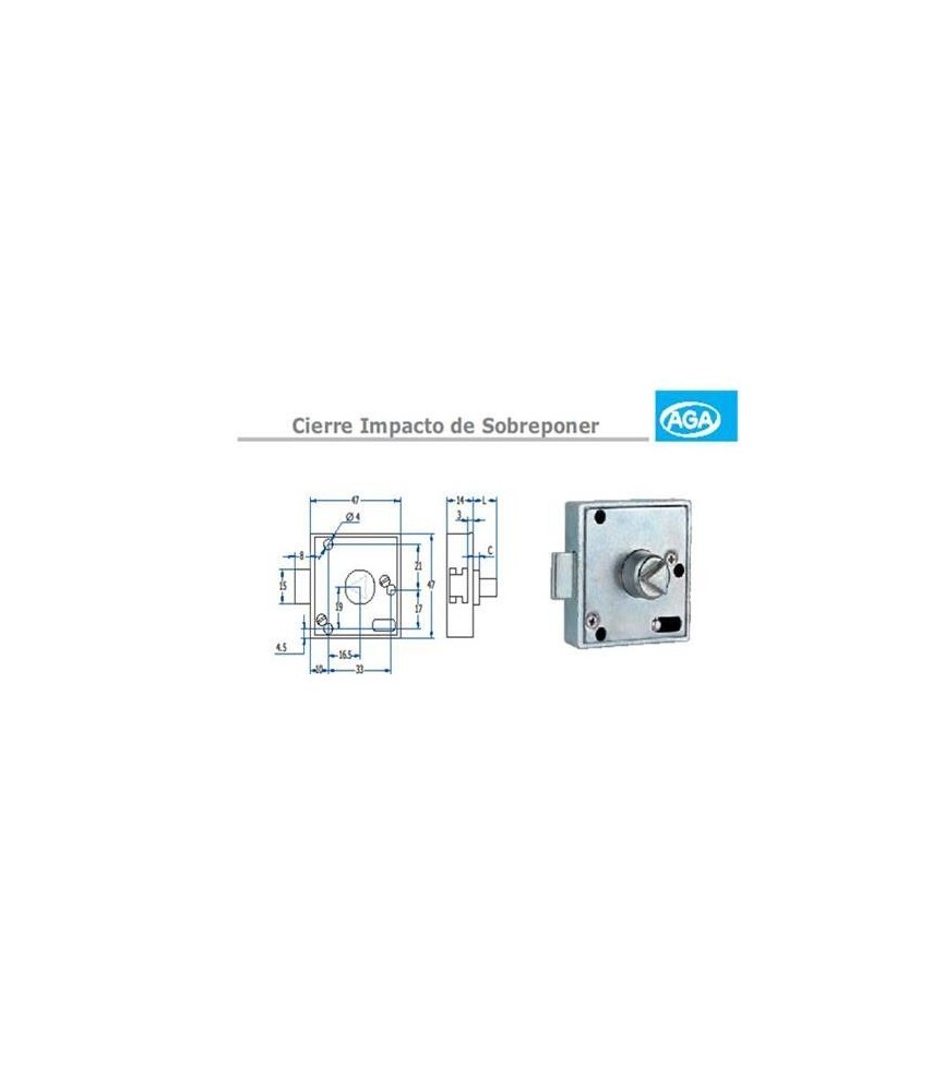 CERRADURA TRIANGULO 8MM C/MUELLE RF-593