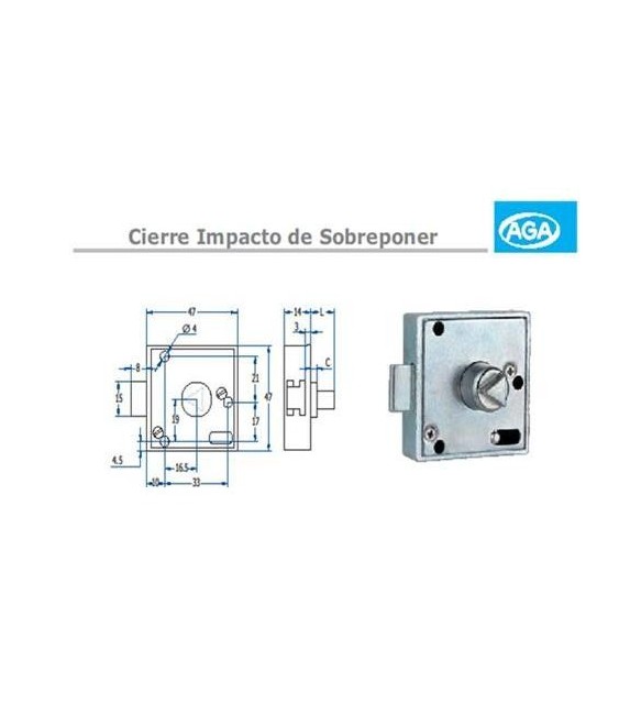 CERRADURA TRIANGULO 8MM C/MUELLE RF-593